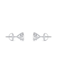 3 Carat E VVS2 3-Prong Martini IGI Certified Lab Grown Diamonds 14k White Gold Screw Back