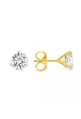 IGI Certified 2 Carat D VVS2 14k Yellow Gold Push Back