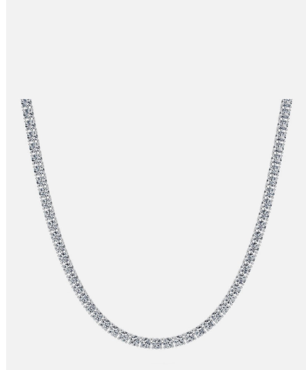 20.60 CTW Lab Grown Tennis Necklace D/F VVS-VS 14k White Gold 18” Inch