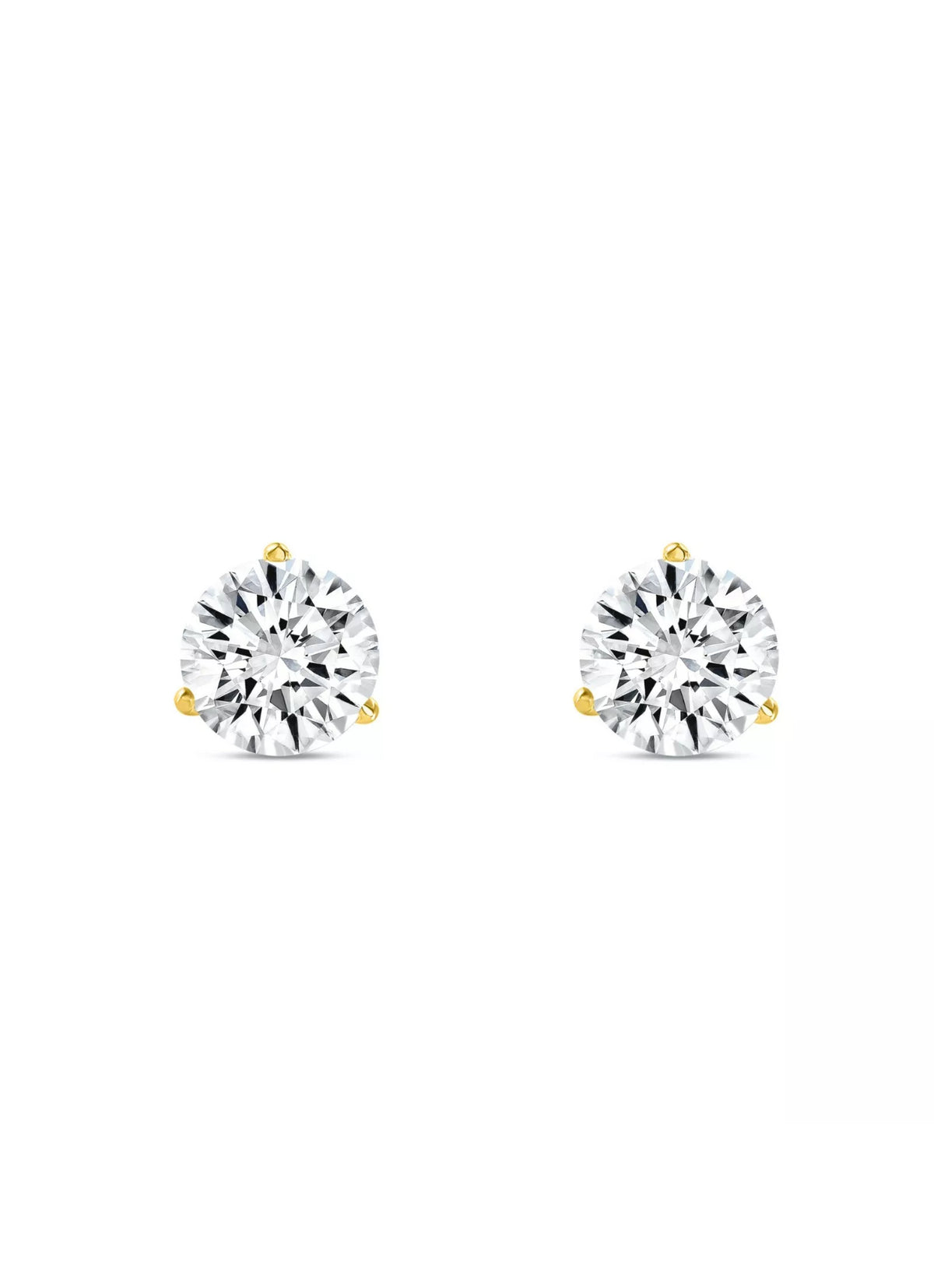 IGI Certified 2 Carat D VVS2 14k Yellow Gold Push Back