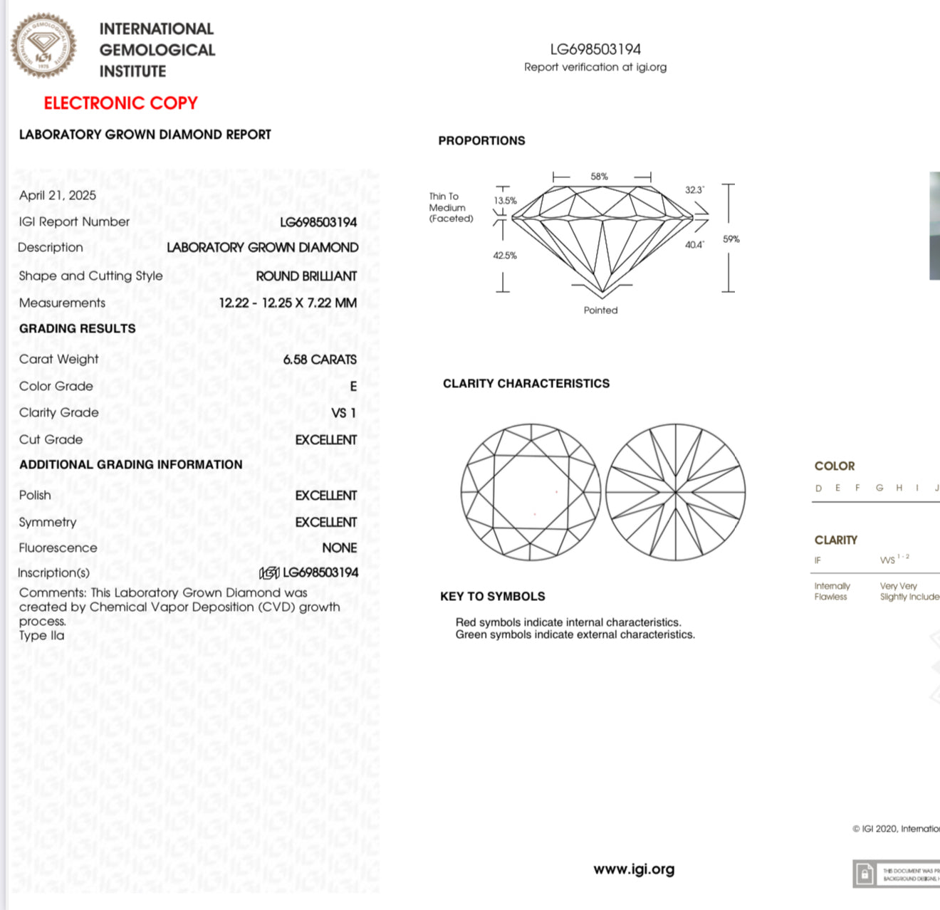 7.28 Carat Lab Grown Diamond Round Platinum With Tapered Baguettes