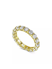 4.00 Carat D VS1 Real Lab Grown Diamond Eternity Band Ring 14K Yellow Gold