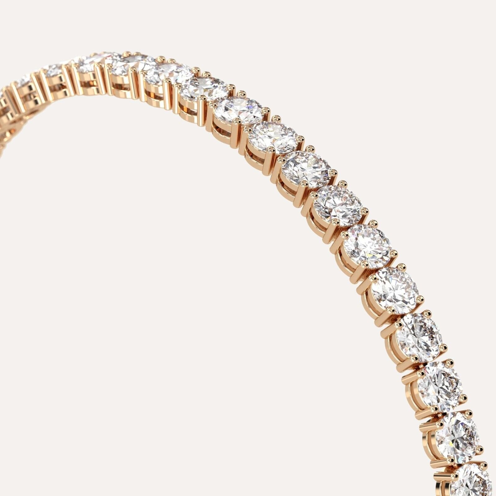 7.20 Ct Genuine Round-Cut Real Diamond Tennis Bracelet 7" 14K Yellow Gold