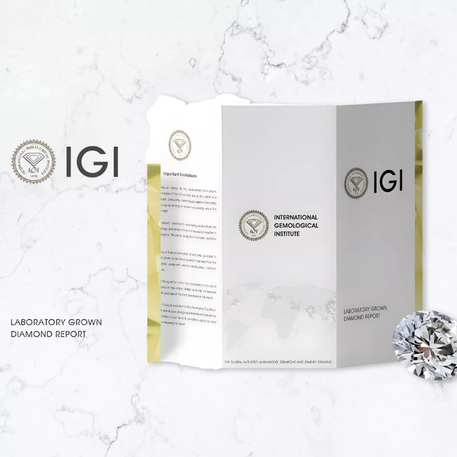 14K Gold Lab Grown Diamond Stud Earrings IGI Certified 5.00 Carat D VS1