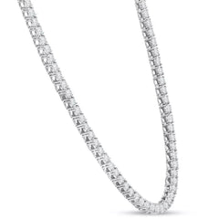 Huge 21 Ct TW Round Cut lab Grown Diamond Tennis Necklace 14K White Gold 16"