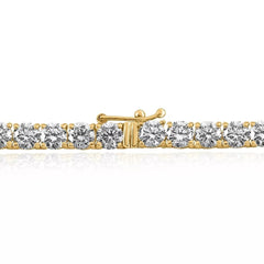 Huge 38 Ct Diamond Tennis Necklace 14K Yellow Gold 22" Lab Grown D VS