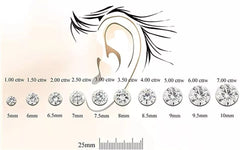 IGI Certified 2 - 6 Carat Diamond Stud Lab Grown Earrings D VS1 White Gold 14K