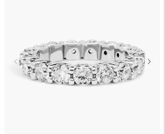 CUSTOM - 14K White Gold Eternity Ring Round Cut Lab Grown Diamonds 3.50 ctw Size 6