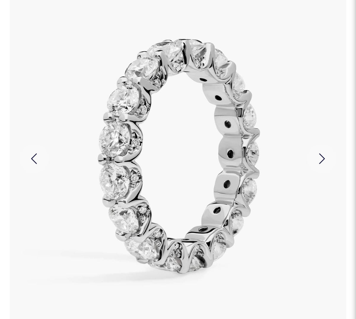 CUSTOM - 14K White Gold Eternity Ring Round Cut Lab Grown Diamonds 3.50 ctw Size 6