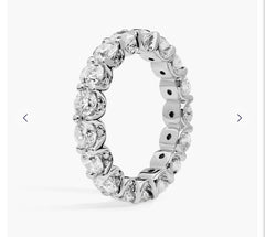 CUSTOM - 14K White Gold Eternity Ring Round Cut Lab Grown Diamonds 3.50 ctw Size 6