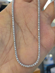 8.20 Ct Lab-Grown D VS Diamond Set Women Tennis Necklace In 14k White Gold 18''