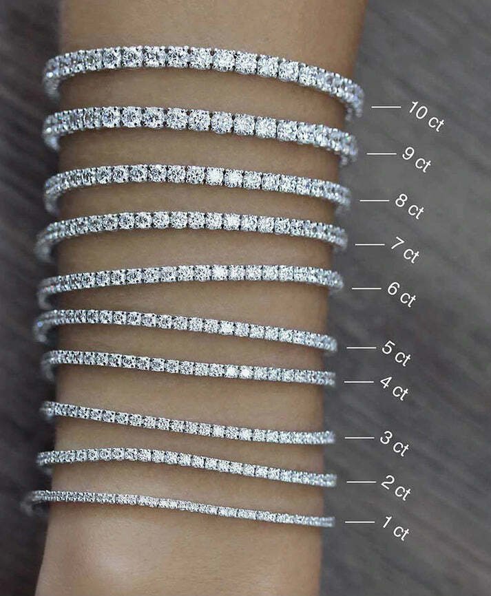 Lab Grown Diamond Tennis Bracelet Round 1.5 Carats - 11.70 Carat 14k White Gold