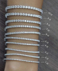 Lab Grown Diamond Tennis Bracelet Round 1.5 Carats - 11.70 Carat 14k White Gold