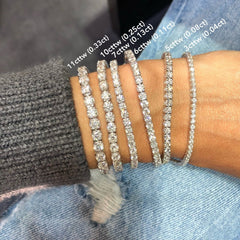 Lab Grown Diamond Tennis Bracelet Round 1.5 Carats - 11.70 Carat 14k White Gold