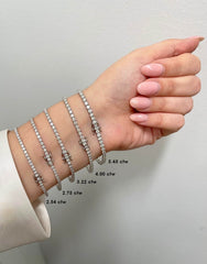 Lab Grown Diamond Tennis Bracelet Round 1.5 Carats - 11.70 Carat 14k White Gold