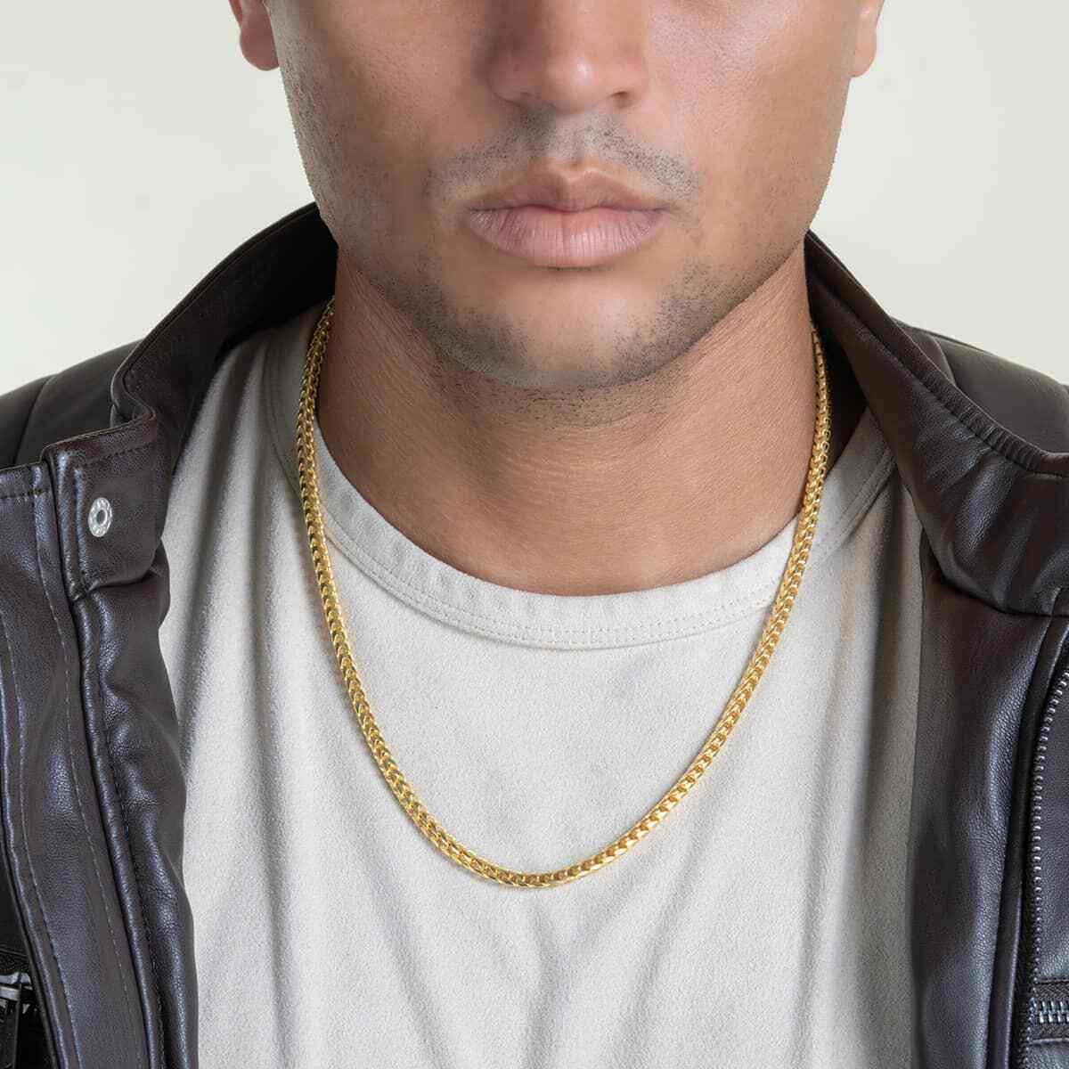 Men's Real 14k Gold Plated Solid 925 Sterling Silver Franco Chain 3mm Necklace