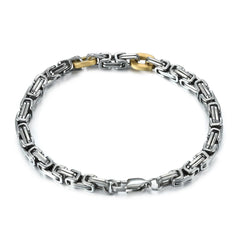 Men's 8.5" Stainless Steel 5mm Byzantine Link Chain Bracelet 316L