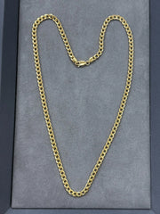 10K Yellow Gold 4mm Cuban Curb Chain Link Necklace Mens Women 18''