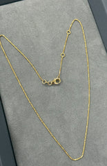 Solid 14K Yellow Gold Box Chain Necklace