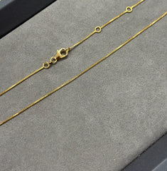 Solid 14K Yellow Gold Box Chain Necklace