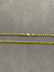 10K Yellow Gold 4mm Cuban Curb Chain Link Necklace Mens Women 18''