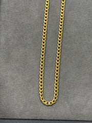 10K Yellow Gold 4mm Cuban Curb Chain Link Necklace Mens Women 18''