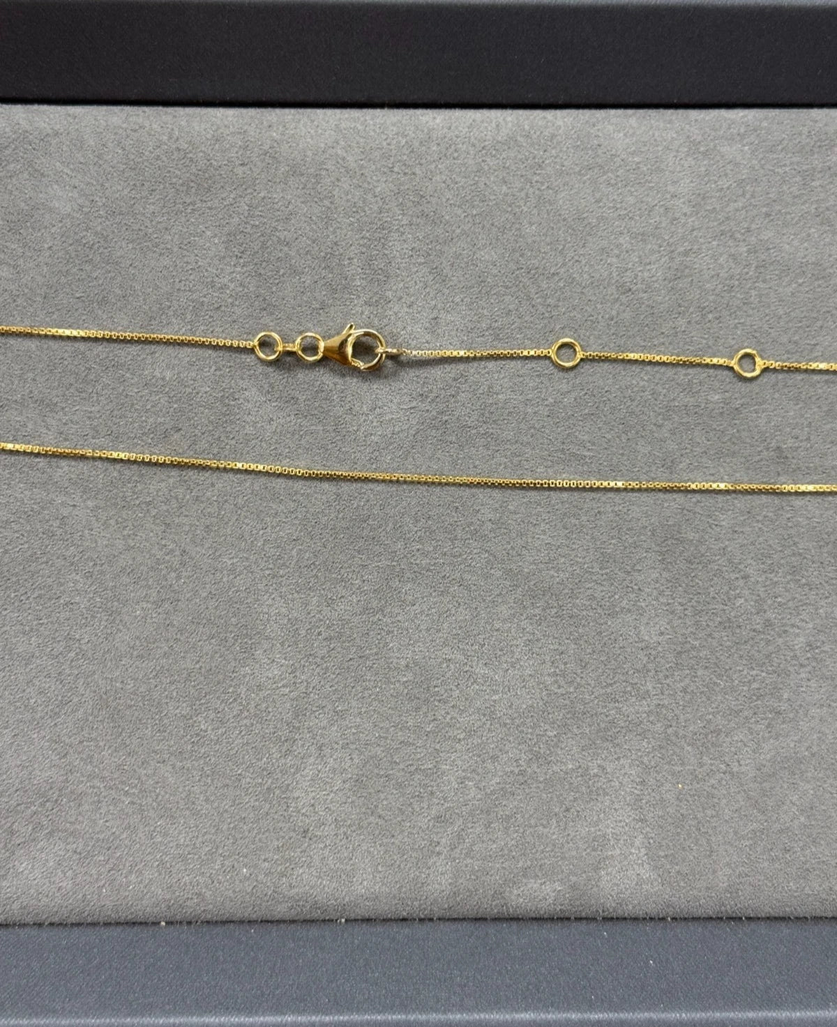Solid 14K Yellow Gold Box Chain Necklace