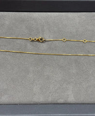 Solid 14K Yellow Gold Box Chain Necklace