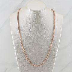 4mm 14k Rose Gold Diamond-Cut Ice Link Chain Sterling Silver 925 Italy