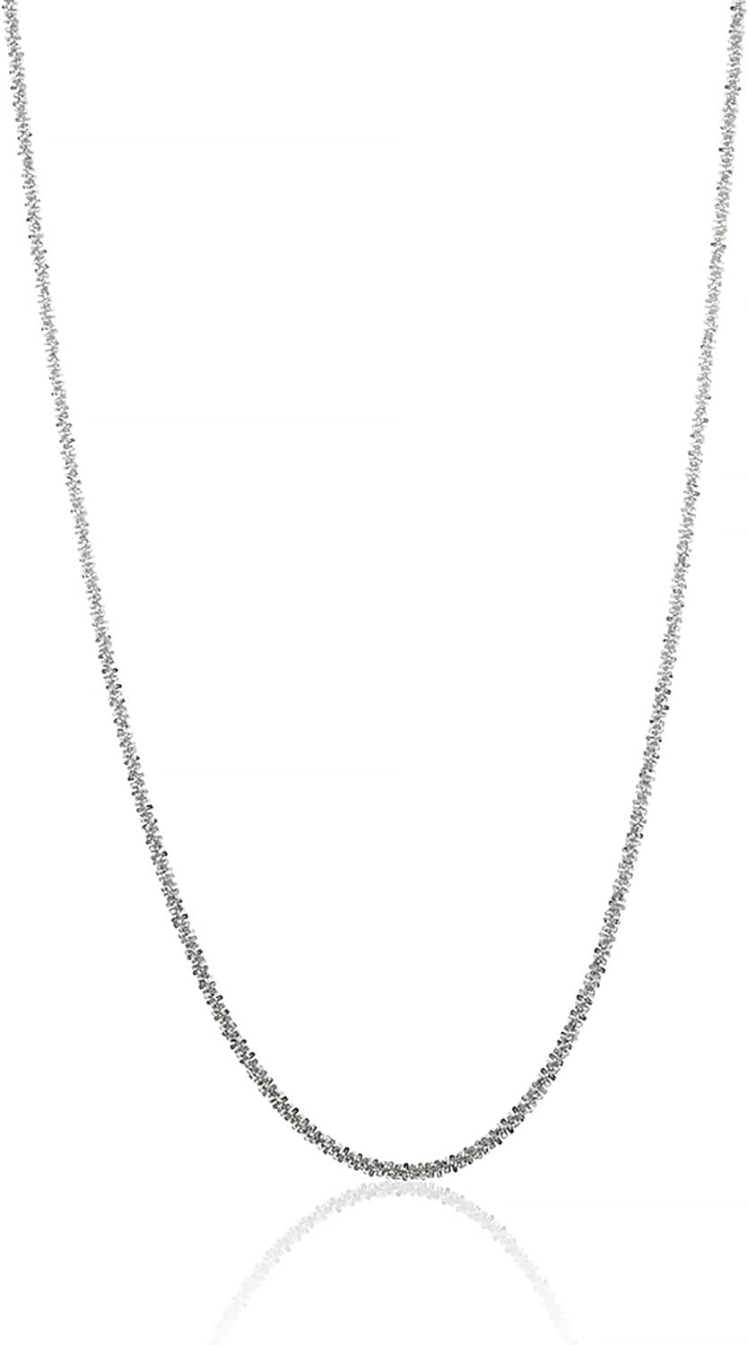 Oliver & Navy 925 Sterling Silver 2.5mm Adjustable Margarita Sparkle Rock Chain Necklace, Bolo Necklace, 24 Inch Adjustable Chain, Men Women Girls Boys