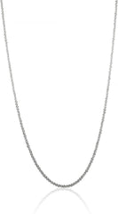 Oliver & Navy 925 Sterling Silver 2.5mm Adjustable Margarita Sparkle Rock Chain Necklace, Bolo Necklace, 24 Inch Adjustable Chain, Men Women Girls Boys