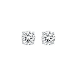 ROUND CUT CUBIC ZIRCONIA EARRINGS 925 STERLING SILVER STUDS SCREW-BACK