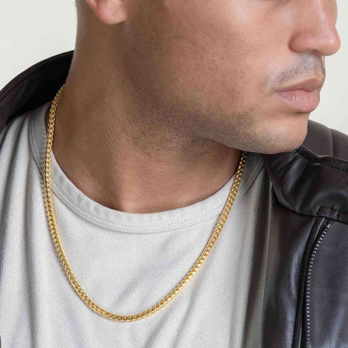Men's Real 14k Gold Plated Solid 925 Sterling Silver Franco Chain 3mm Necklace