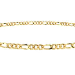 Real 14k Yellow Gold 3mm Figaro Link Chain Necklace Size 16"-24