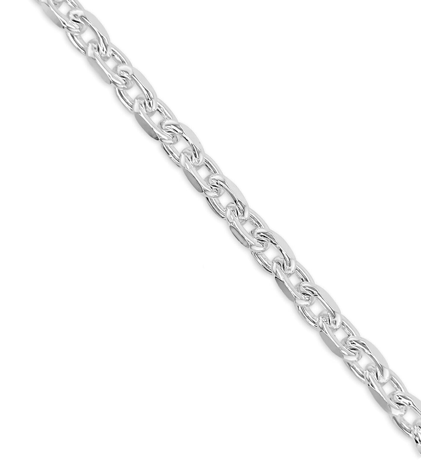 Real 925 Sterling Silver 2.7mm Anchor Cable Link Rolo Chain Necklace - Italian