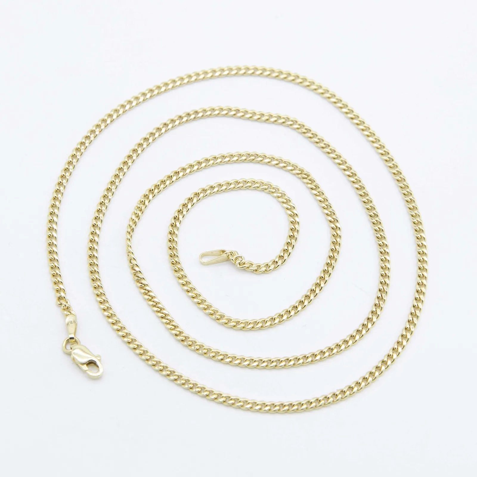 Real 14K Yellow Gold  2mm Miami Cuban Link Chain Necklace All Sizes