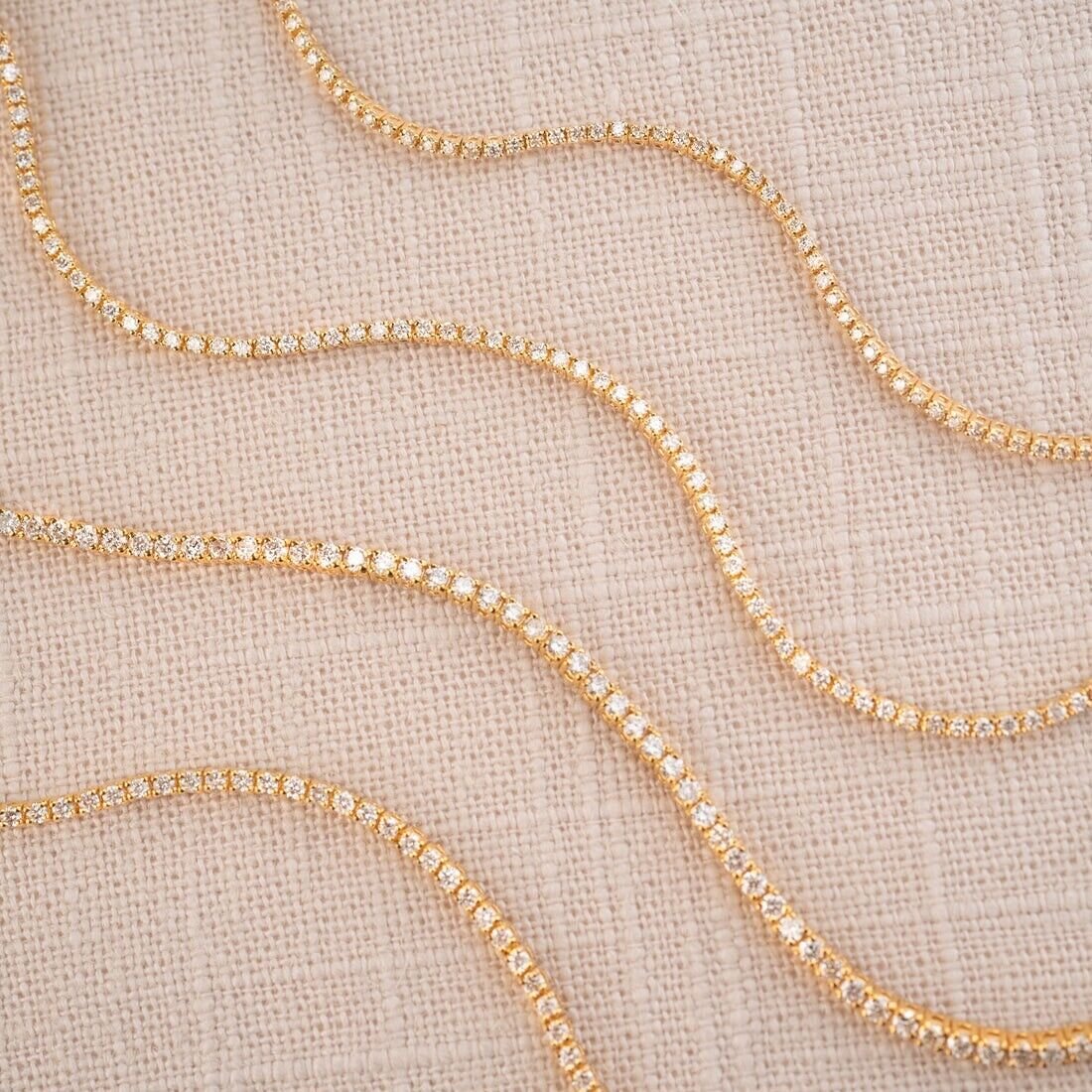 1.50 ct TW Round-Cut Natural Diamond Tennis Bracelet 14K Yellow Gold 7" Women's