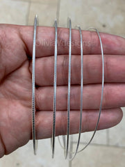 Round Omega Necklace, Flex Layering Chain, 1mm 1.2mm 1.5mm 1.8mm 2mm, Silver Round Omega Chain, Italian 16'' 18'' 20''