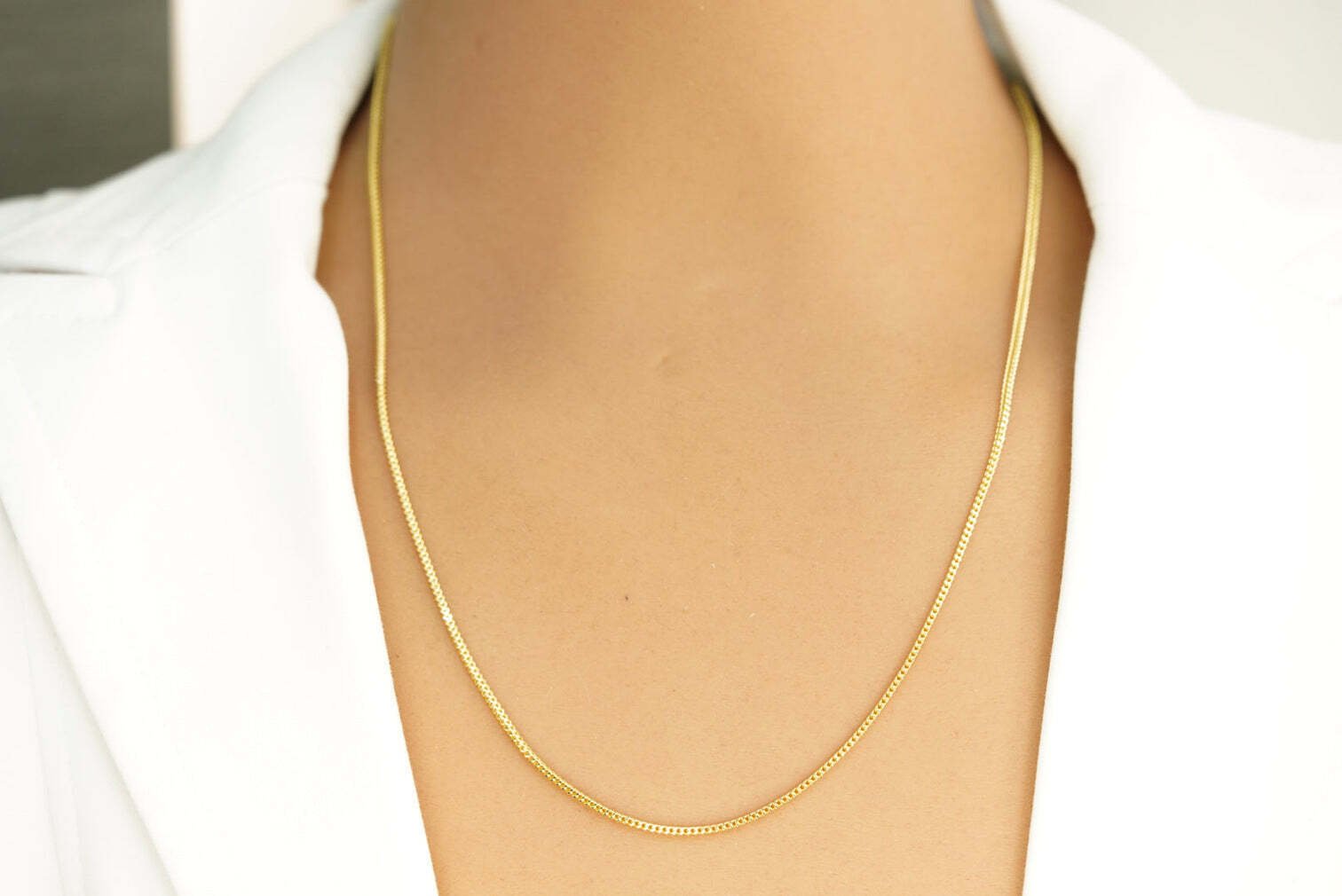 Solid 14k Yellow Gold 1.5mm Franco Chain Necklace 16''-24'', Genuine 14k , Women
