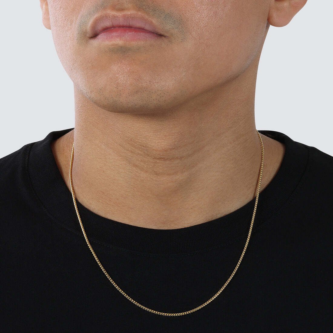 Solid 14k Yellow Gold 1.5mm Franco Chain Necklace 16''-24'', Genuine 14k , Men