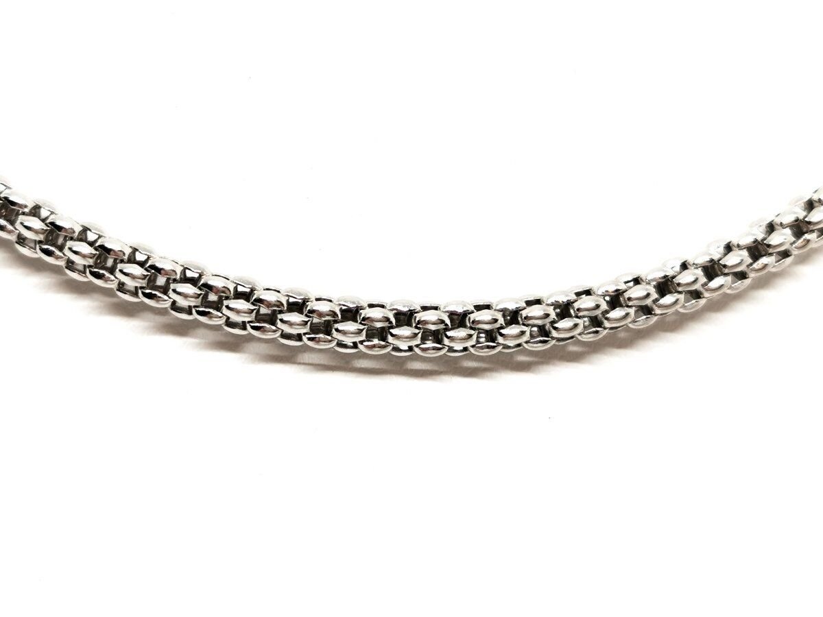 Solid 925 Sterling Silver Italian 3mm Popcorn Chain Necklace