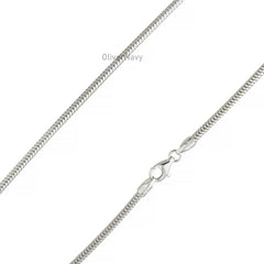 Solid Sterling Silver Italian SNAKE Chain Necklace Real 925 2mm - Round Snake