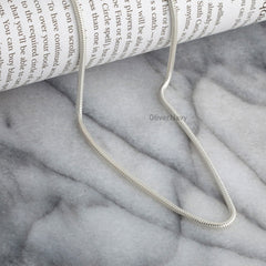 Solid Sterling Silver Italian SNAKE Chain Necklace Real 925 2mm - Round Snake