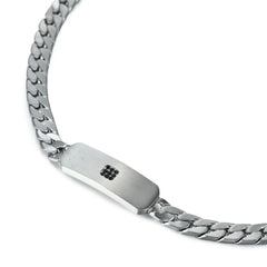 Stainless Steel 5mm Flat Cuban Curb Bar Bracelet ID, Men's 8.5"