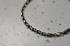925 Sterling Silver 3.5Mmm Oxidized Anchor Link Cable Chain, Made In Italy, NEW