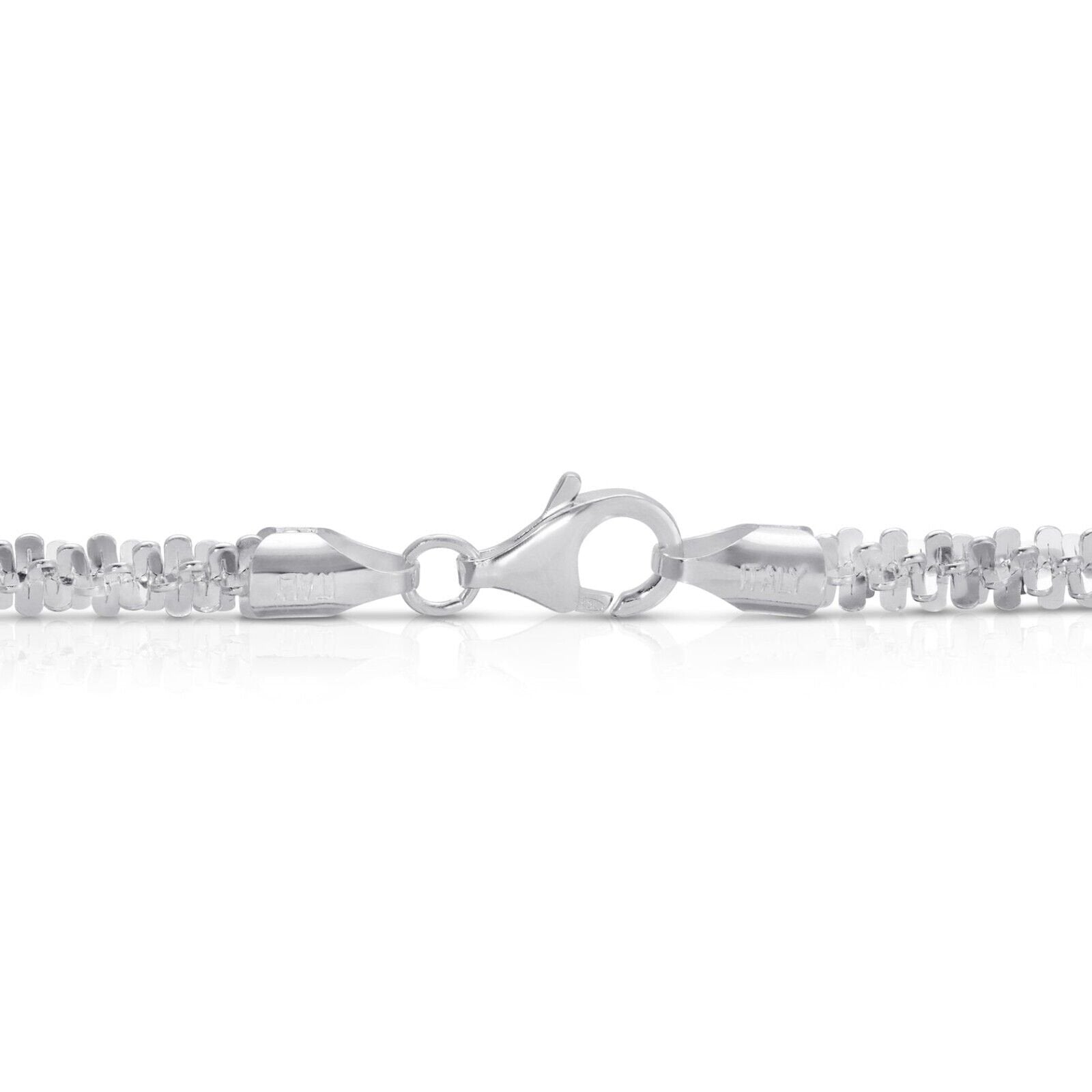 Sterling Silver Diamond Cut Margarita Sparkle Rock Chain Necklace - 3.50mm