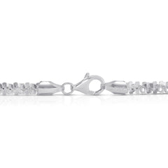 Sterling Silver Diamond Cut Margarita Sparkle Rock Chain Necklace - 3.50mm