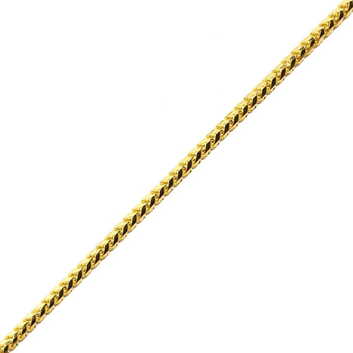 Real 10K Yellow Gold 1.3mm-1.6mm Wheat Franco Chain Bracelet 8''