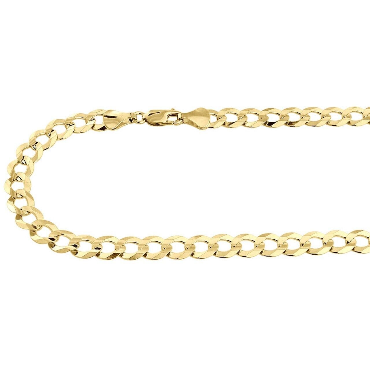 10k Yellow Gold Cuban Curb Link Chain Necklace Bracelet Anklet 4.3mm