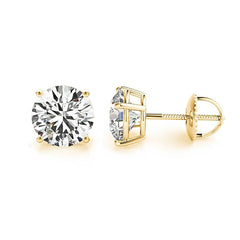 14K Gold Lab Grown Diamond Stud Earrings IGI Certified 0.50 Ct-1.50 Ct D/F VS1